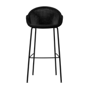 Chaise de bar en acier et osier noir 55 x 107 cm Edgard - Vincent Sheppard - The Cool Republic