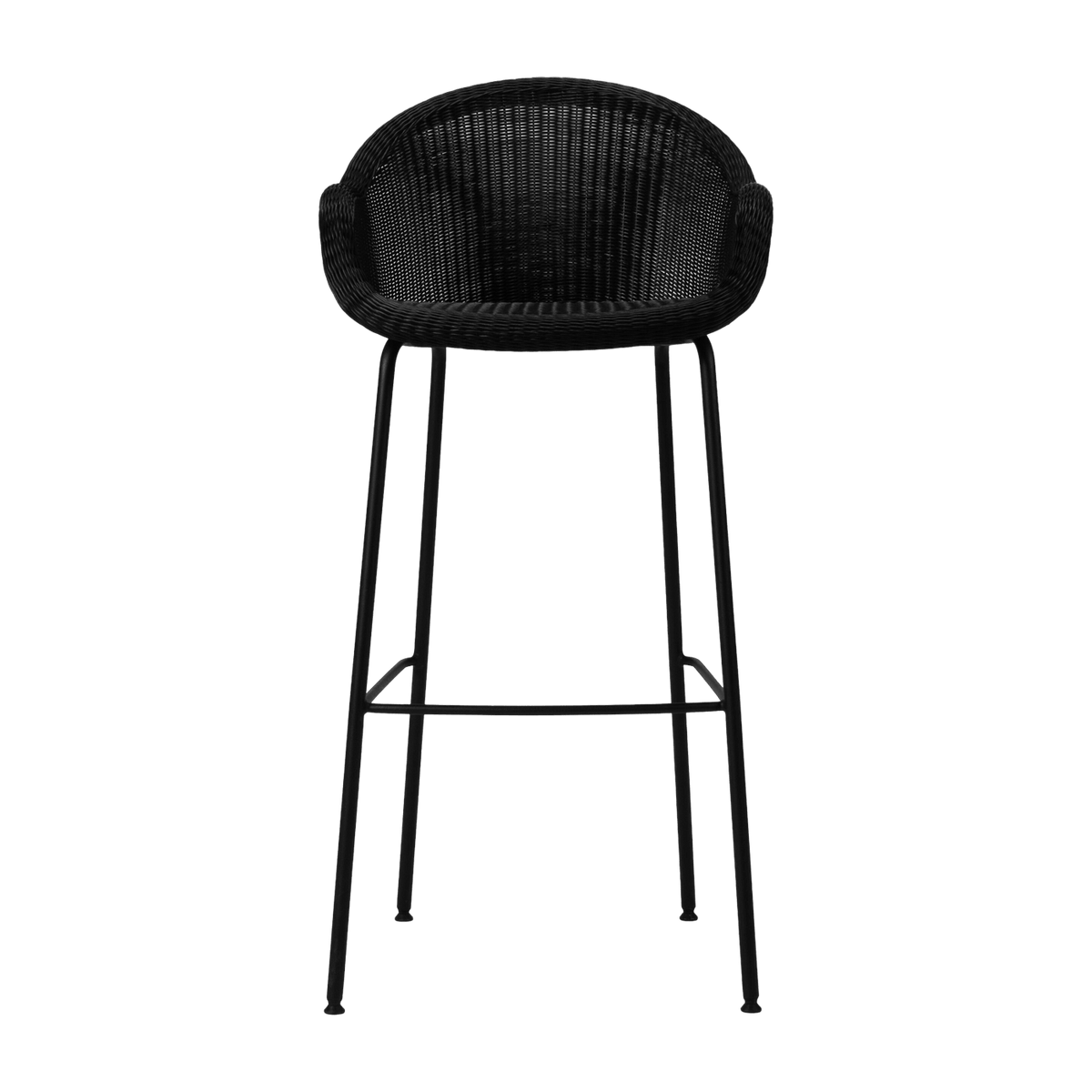 Chaise de bar en acier et osier noir 55 x 107 cm Edgard - Vincent Sheppard - The Cool Republic