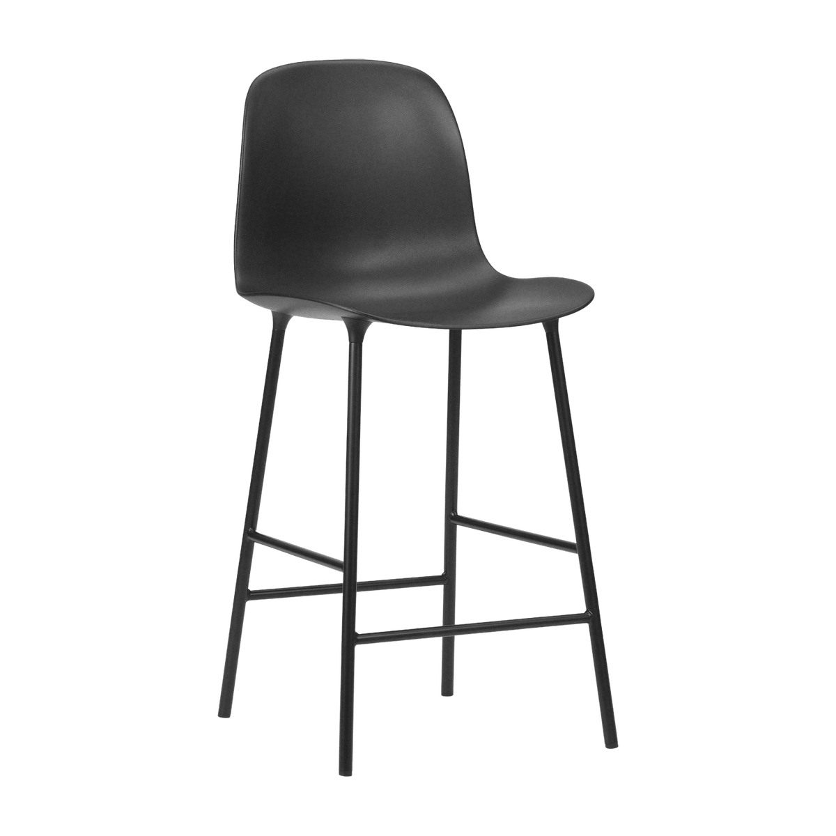 Chaise de bar en acier et pp noir 65 cm Form - Normann Copenhagen - The Cool Republic