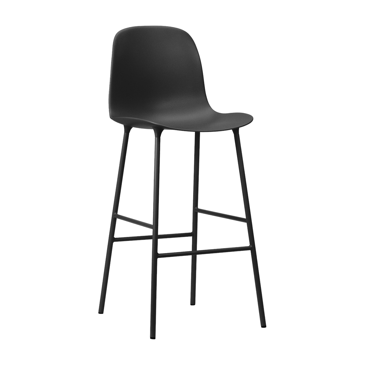 Chaise de bar en acier et pp noir 75 cm Form - Normann Copenhagen - The Cool Republic