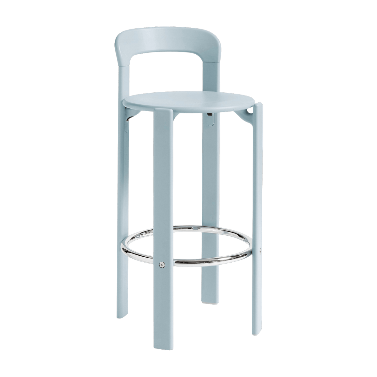 Chaise de bar en bois de hêtre bleu ardoise 75 cm Rey - HAY - The Cool Republic