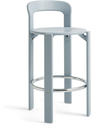 Bar stool in lacquered beech wood slate blue 65cm Rey - Hay