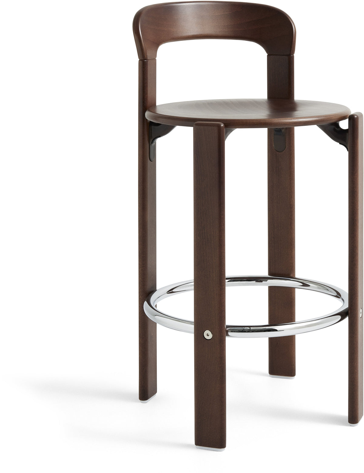 Chaise de bar en bois de hêtre laqué marron 65cm Rey - Hay