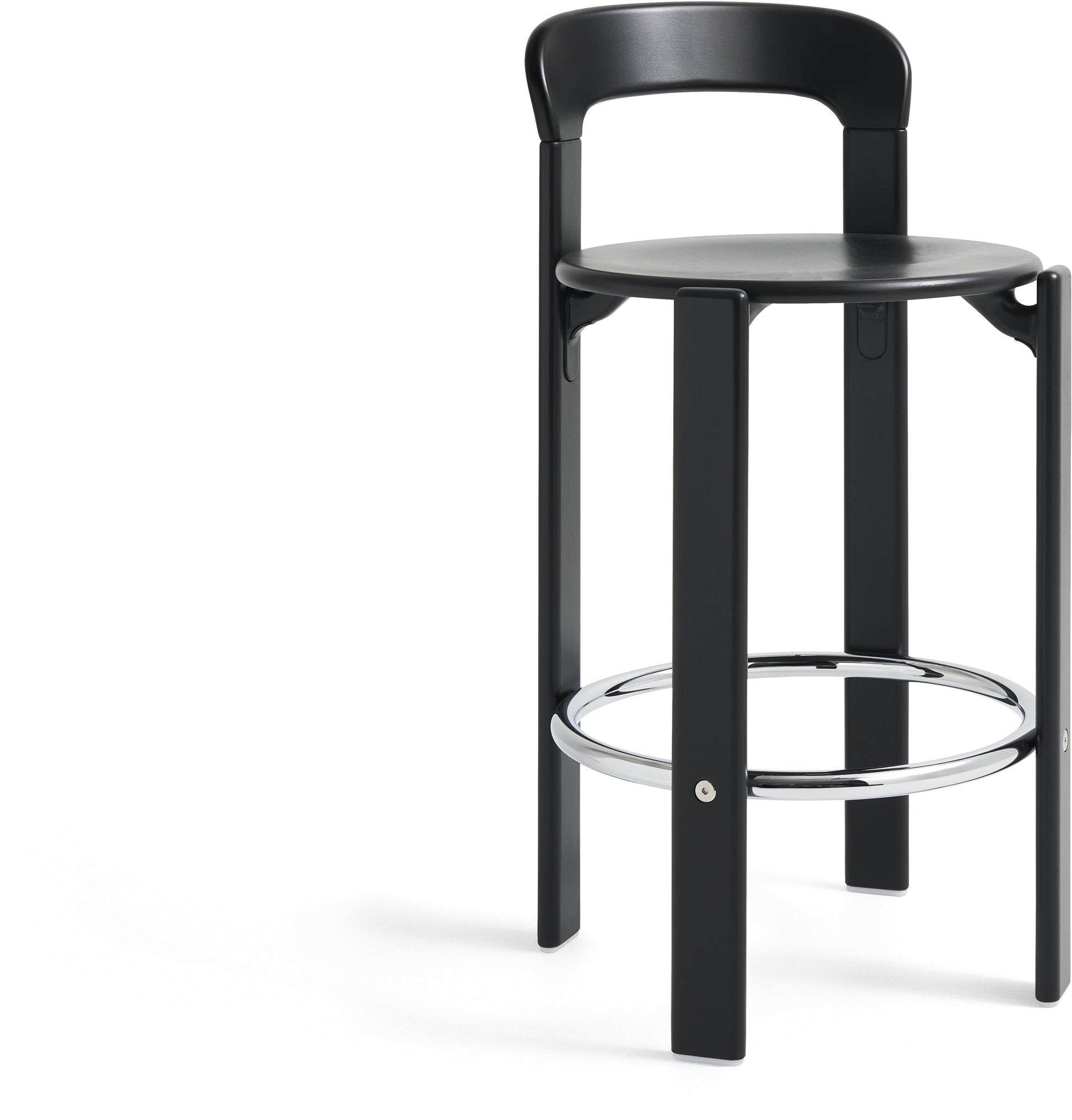 Chaise de bar en bois de hêtre noir 65cm Rey - Hay