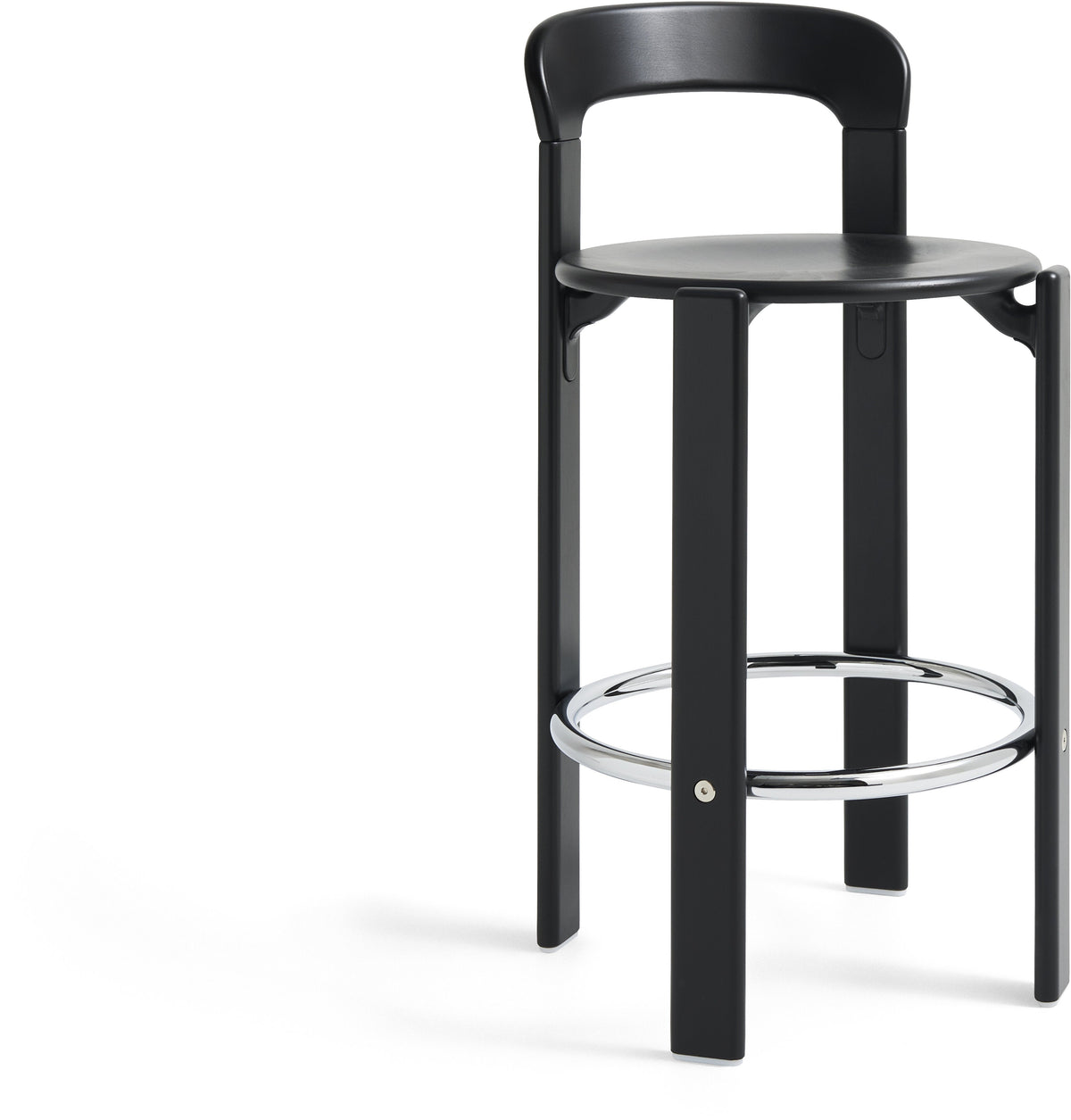 Chaise de bar en bois de hêtre noir 65cm Rey - Hay