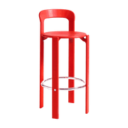 Chaise de bar en bois de hêtre rouge scarlet 75 cm Rey - HAY - The Cool Republic