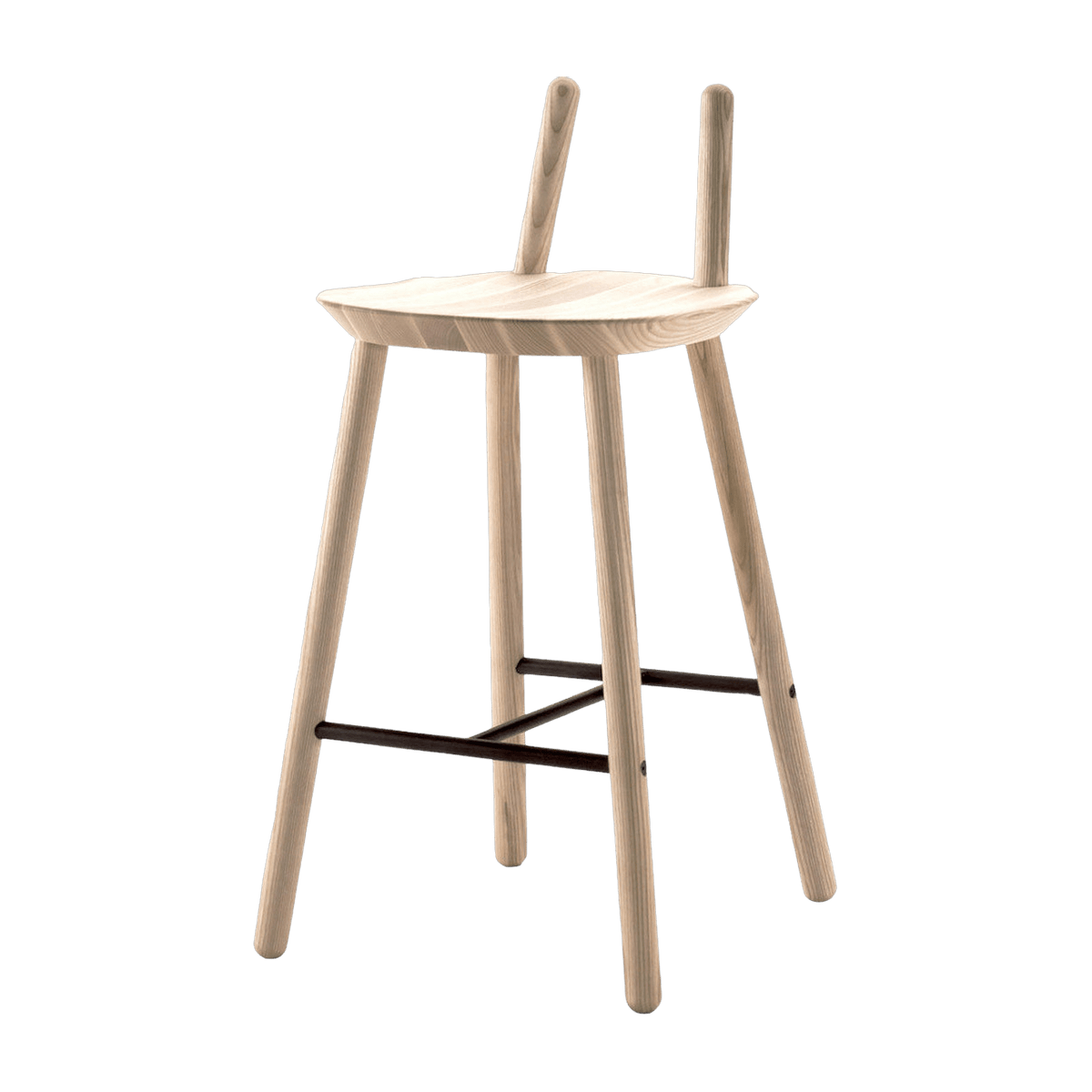 Chaise de bar en bois naturel 65 cm Naïve - Emko - The Cool Republic