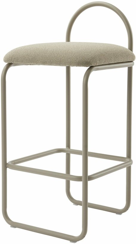 Chaise de bar en bouclé taupe 37 x 39 x 82 cm Angui - AYTM - The Cool Republic