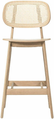Chaise de bar en cannage et chêne naturel 100 cm Titus - Vincent Sheppard - The Cool Republic