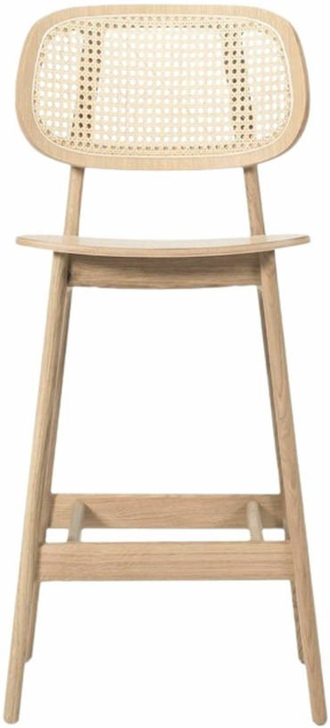 Chaise de bar en cannage et chêne naturel 100 cm Titus - Vincent Sheppard - The Cool Republic