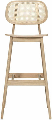 Chaise de bar en cannage et chêne naturel 110 cm Titus - Vincent Sheppard - The Cool Republic