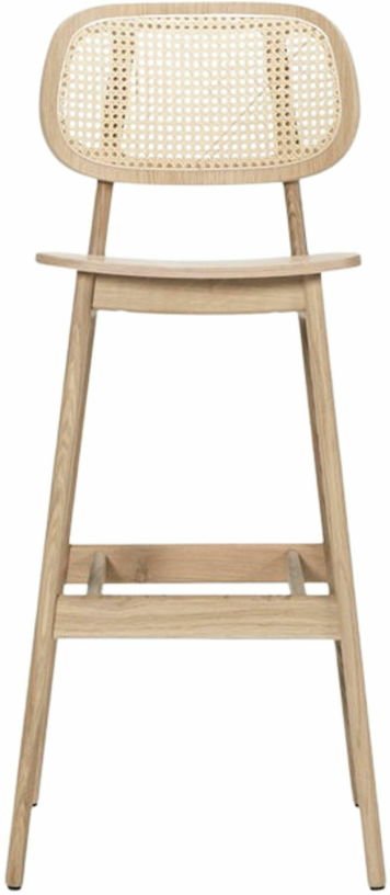 Chaise de bar en cannage et chêne naturel 110 cm Titus - Vincent Sheppard - The Cool Republic