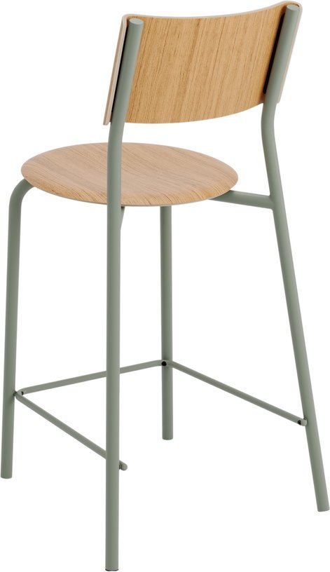 Chaise de bar en chêne et acier gris eucalyptus 65 cm SSD - TIPTOE - The Cool Republic