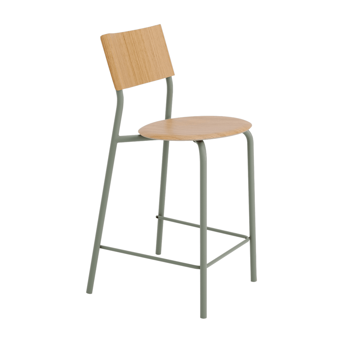 Chaise de bar en chêne et acier gris eucalyptus 65 cm SSD - TIPTOE - The Cool Republic