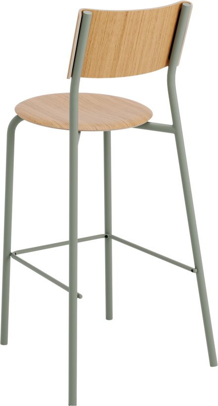 Chaise de bar en chêne et acier gris eucalyptus 75 cm SSD - TIPTOE - The Cool Republic