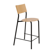 Chaise de bar en chêne et acier noir graphite 65 cm SSD - TIPTOE - The Cool Republic