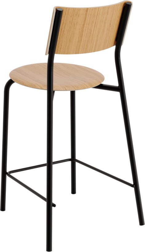 Chaise de bar en chêne et acier noir graphite 65 cm SSD - TIPTOE - The Cool Republic