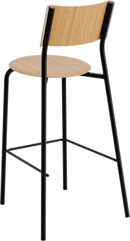 Chaise de bar en chêne et acier noir graphite 75 cm SSD - TIPTOE - The Cool Republic