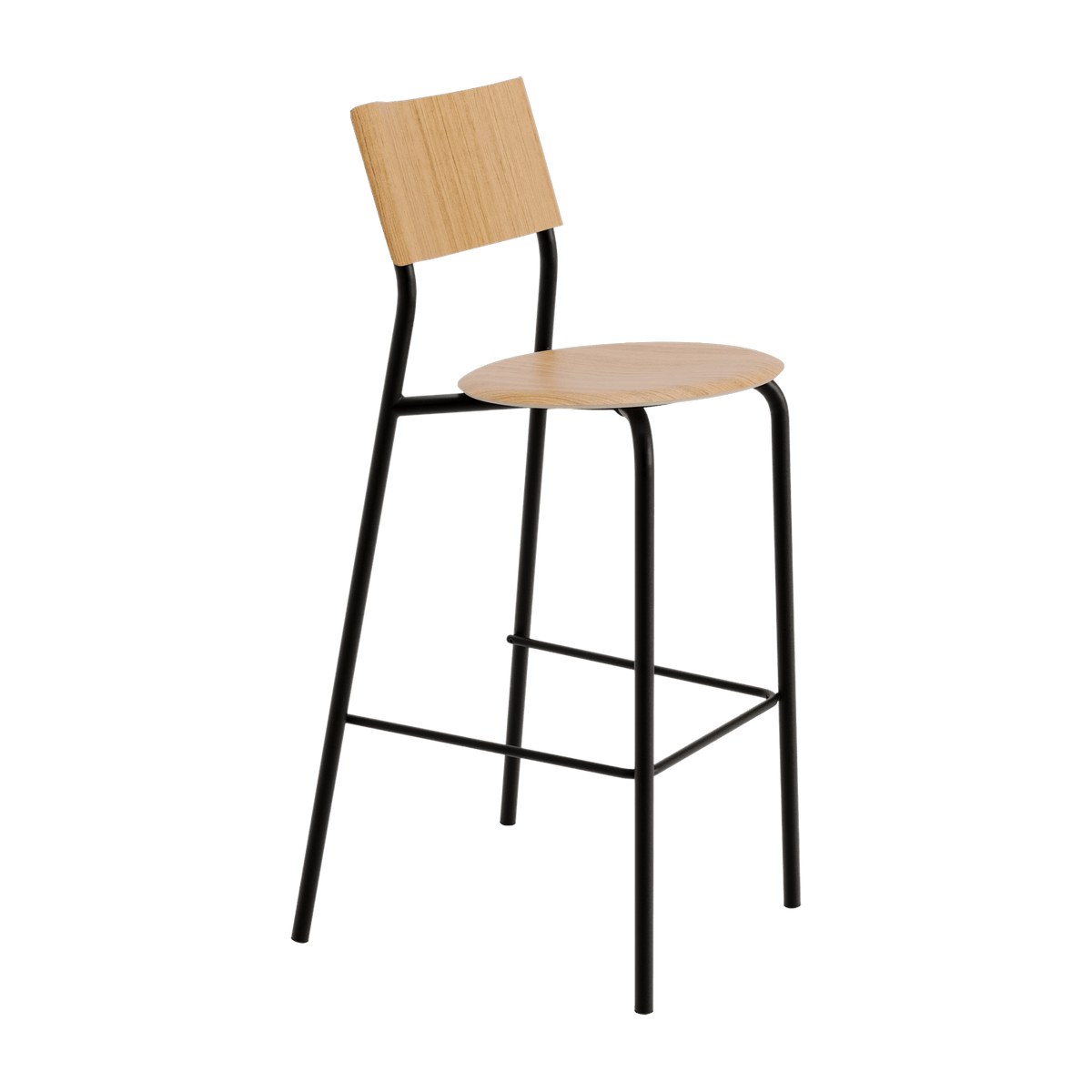 Bar chair in oak and steel black graphite 75 cm SSD - TIPTOE - The Cool Republic
