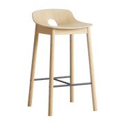 Chaise de bar en chêne naturel 65 cm Mono - WOUD - The Cool Republic