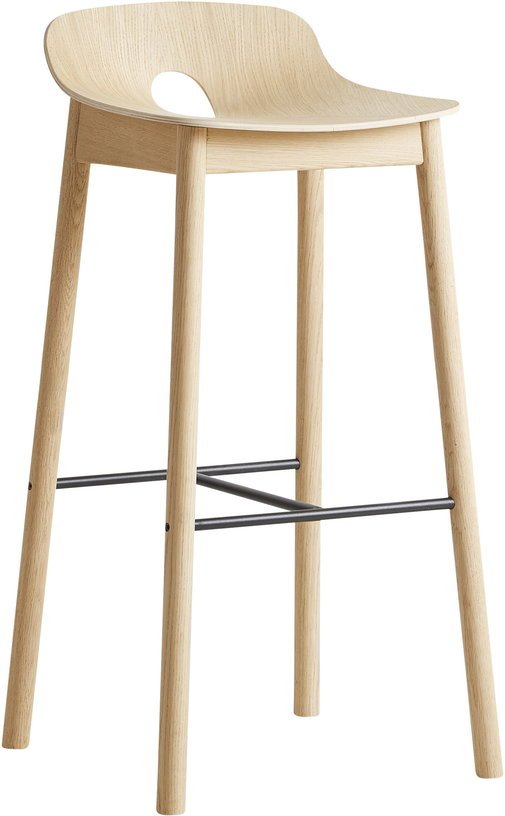Chaise de bar en chêne naturel 75 cm Mono - WOUD - The Cool Republic