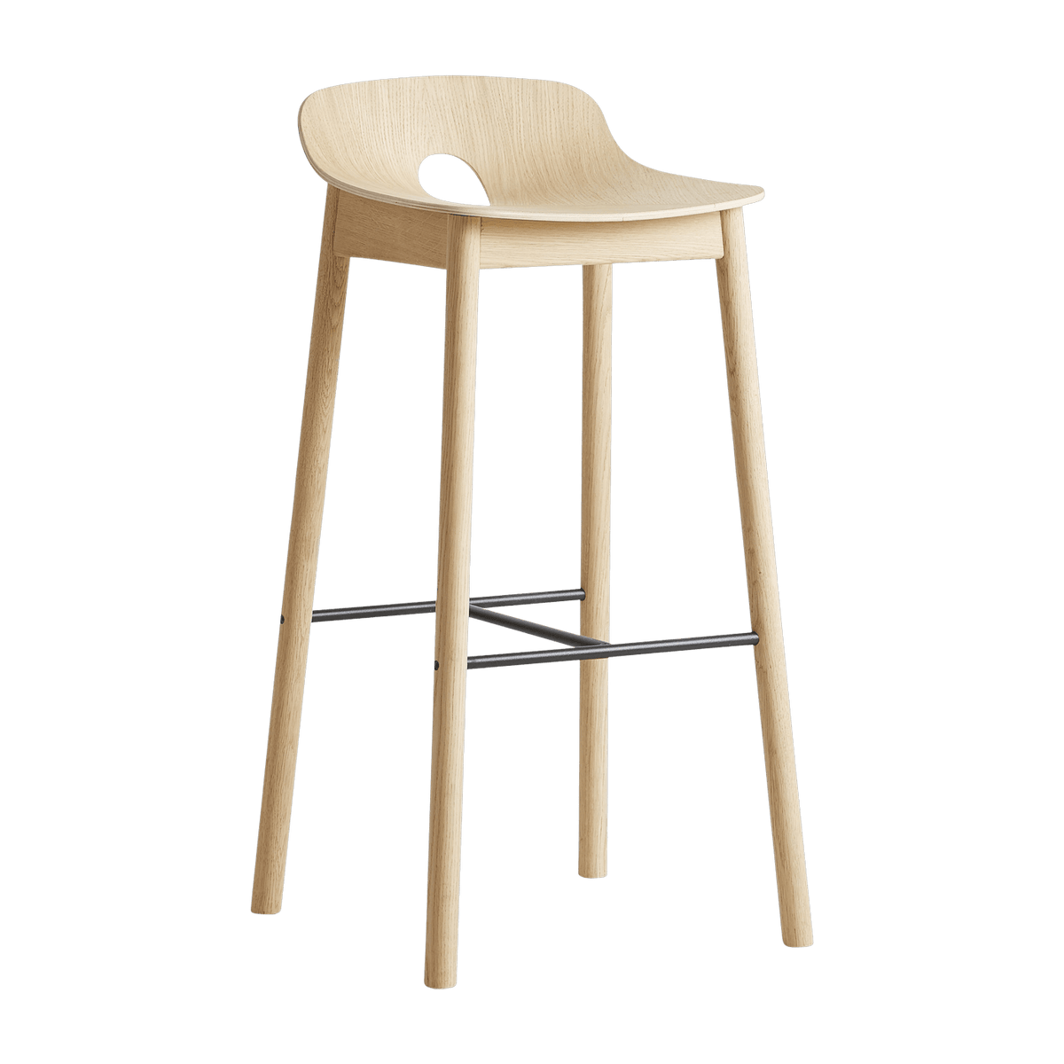 Chaise de bar en chêne naturel 75 cm Mono - WOUD - The Cool Republic