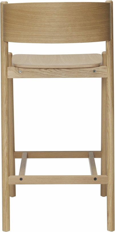 Chaise de bar en chêne naturel 75 cm Oblique - Hübsch - The Cool Republic