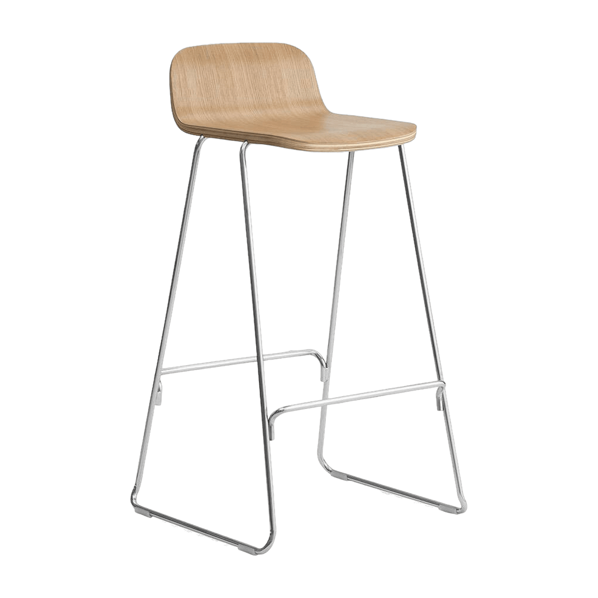 Chaise de bar en chêne naturel et acier chrome 75 cm - Normann Copenhagen - The Cool Republic