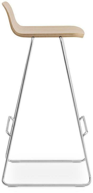 Chaise de bar en chêne naturel et acier chrome 75 cm - Normann Copenhagen - The Cool Republic