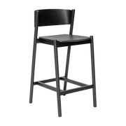 Chaise de bar en chêne noir 75 cm Oblique- Hübsch - The Cool Republic
