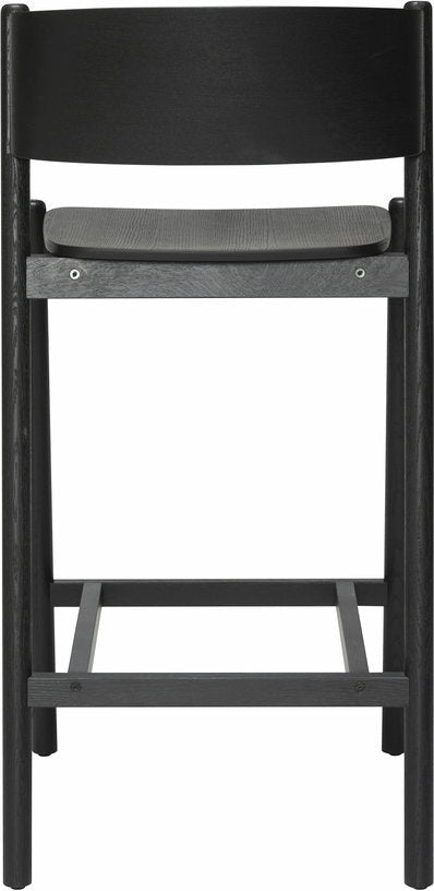 Chaise de bar en chêne noir 75 cm Oblique - Hübsch - The Cool Republic