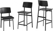 Chaise de bar en chêne noir et assise noire 75 cm Loft - Muuto - The Cool Republic