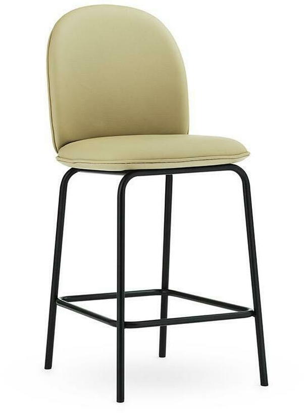 Chaise de bar en cuir sable 65 cm Ace - Normann Copenhagen - The Cool Republic