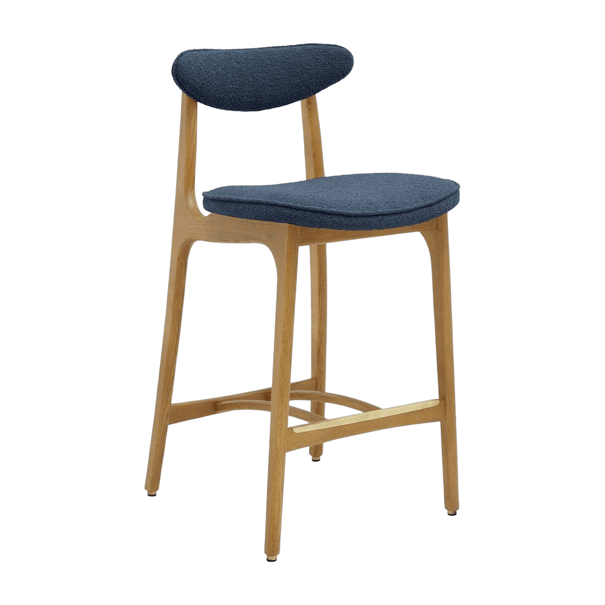Chaise de bar en denim et frêne naturel 90cm Série 200-190 - 366 Concept - The Cool Republic