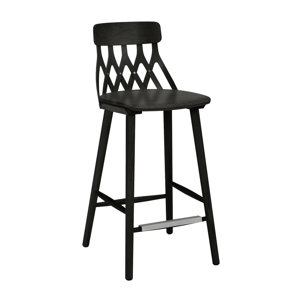 Chaise de bar en frêne noir 63 cm Y5 - Hans K - The Cool Republic