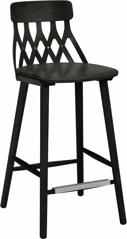 Chaise de bar en frêne noir 63 cm Y5 - Hans K - The Cool Republic