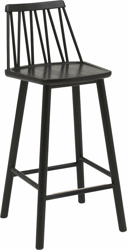 Chaise de bar en frêne noir 63 cm ZigZag - Hans K - The Cool Republic