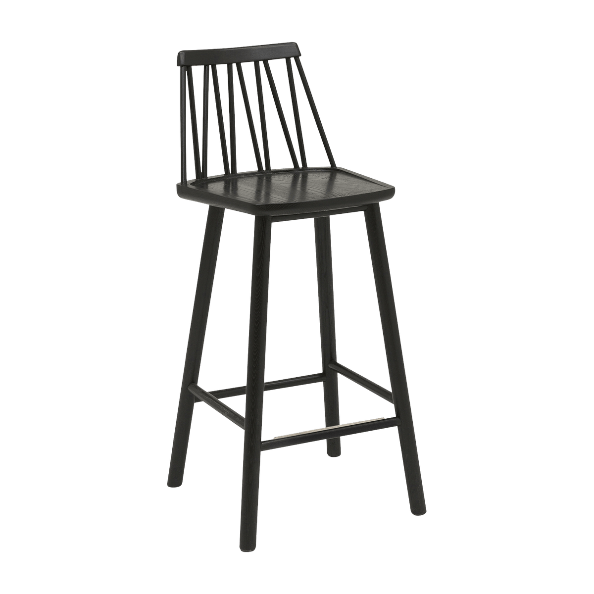 Chaise de bar en frêne noir 63 cm ZigZag - Hans K - The Cool Republic