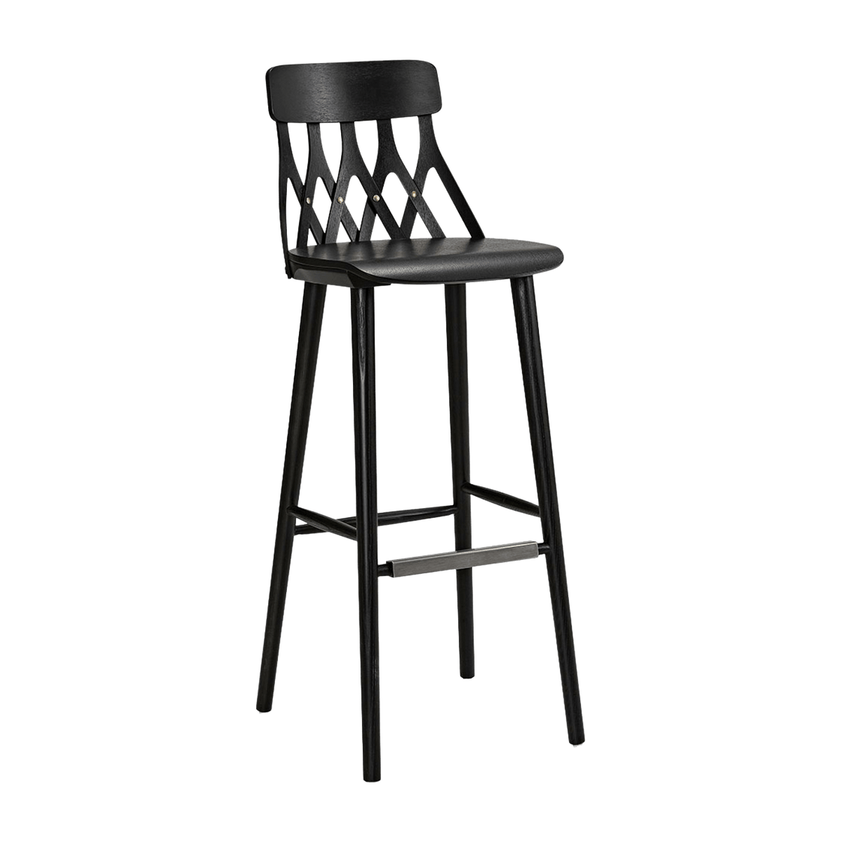 Chaise de bar en frêne noir 78 cm Y5 - Hans K - The Cool Republic