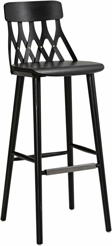Chaise de bar en frêne noir 78 cm Y5 - Hans K - The Cool Republic