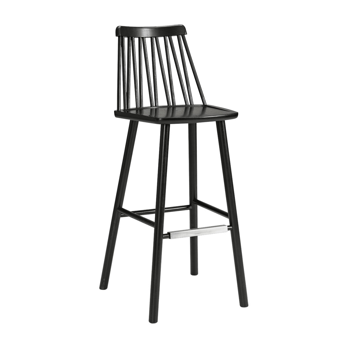 Chaise de bar en frêne noir 78 cm ZigZag - Hans K - The Cool Republic