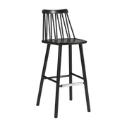 Chaise de bar en frêne noir 78 cm ZigZag - Hans K - The Cool Republic