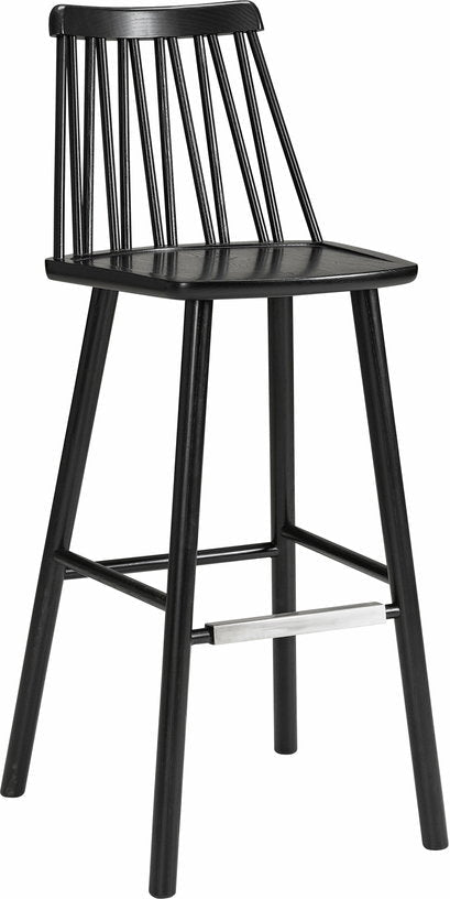 Chaise de bar en frêne noir 78 cm ZigZag - Hans K - The Cool Republic