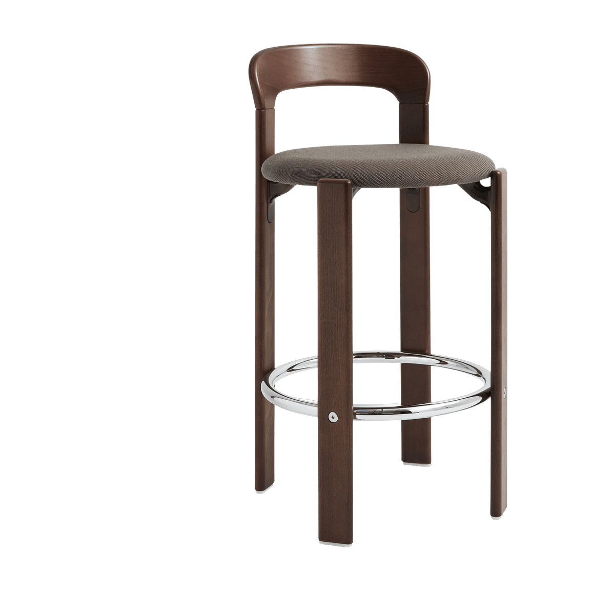 Chaise de bar en hêtre laqué marron ambré et assise en tissu 65cm Rey - HAY - The Cool Republic