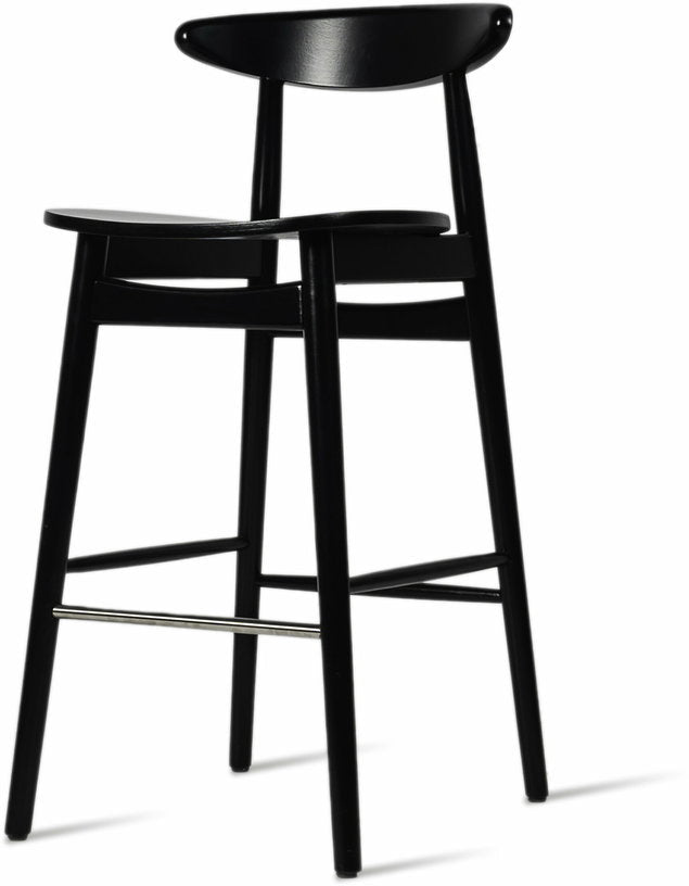 Chaise de bar en hêtre noir 91 cm Teo - Vincent Sheppard - The Cool Republic