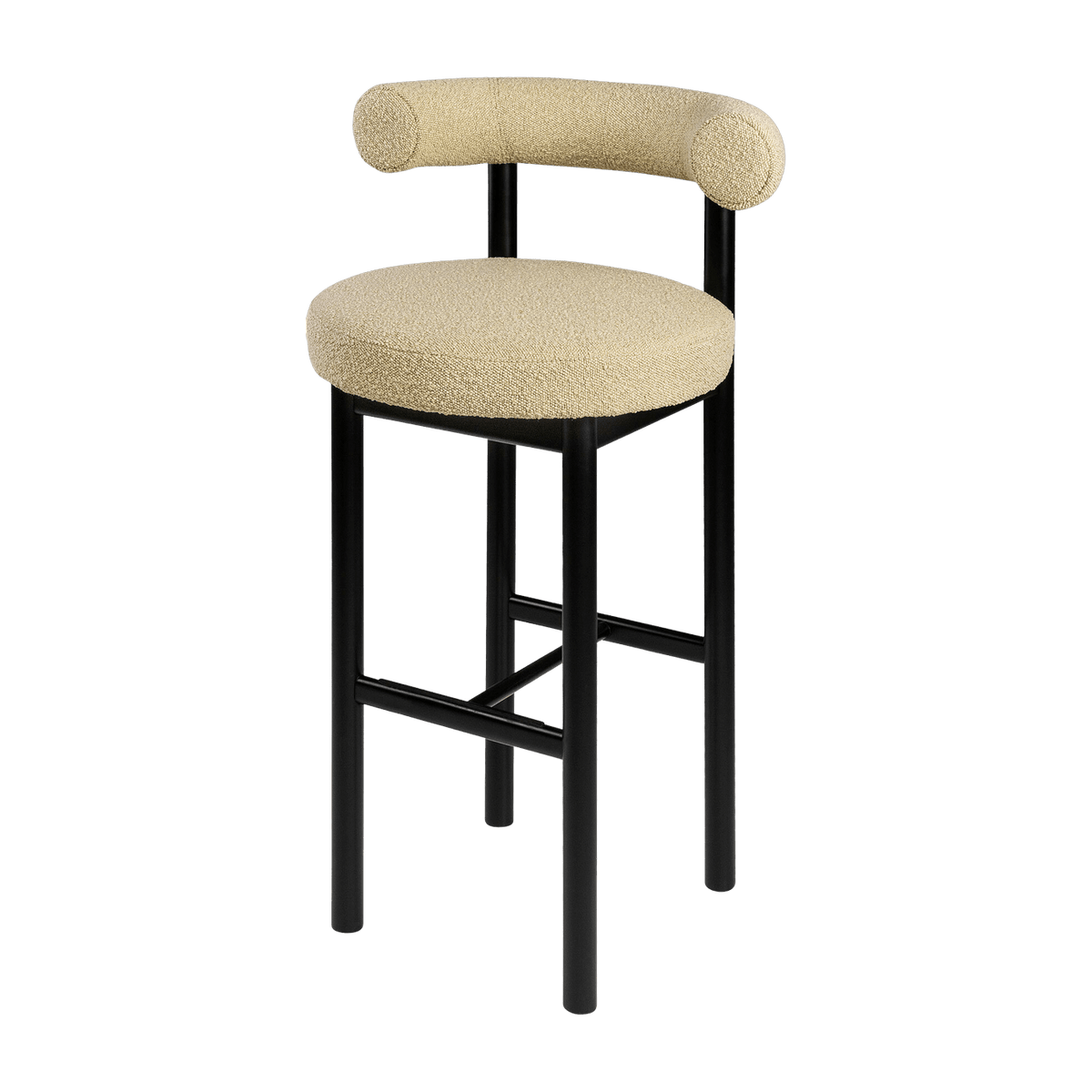 Chaise de bar en hêtre noir et beige Sosis Avignon Artic Silver - Versmissen - The Cool Republic