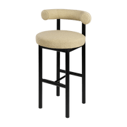 Chaise de bar en hêtre noir et beige Sosis Avignon Artic Silver - Versmissen - The Cool Republic