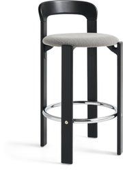 Sgabello Rey faggio nero e tessuto 65cm - Hay