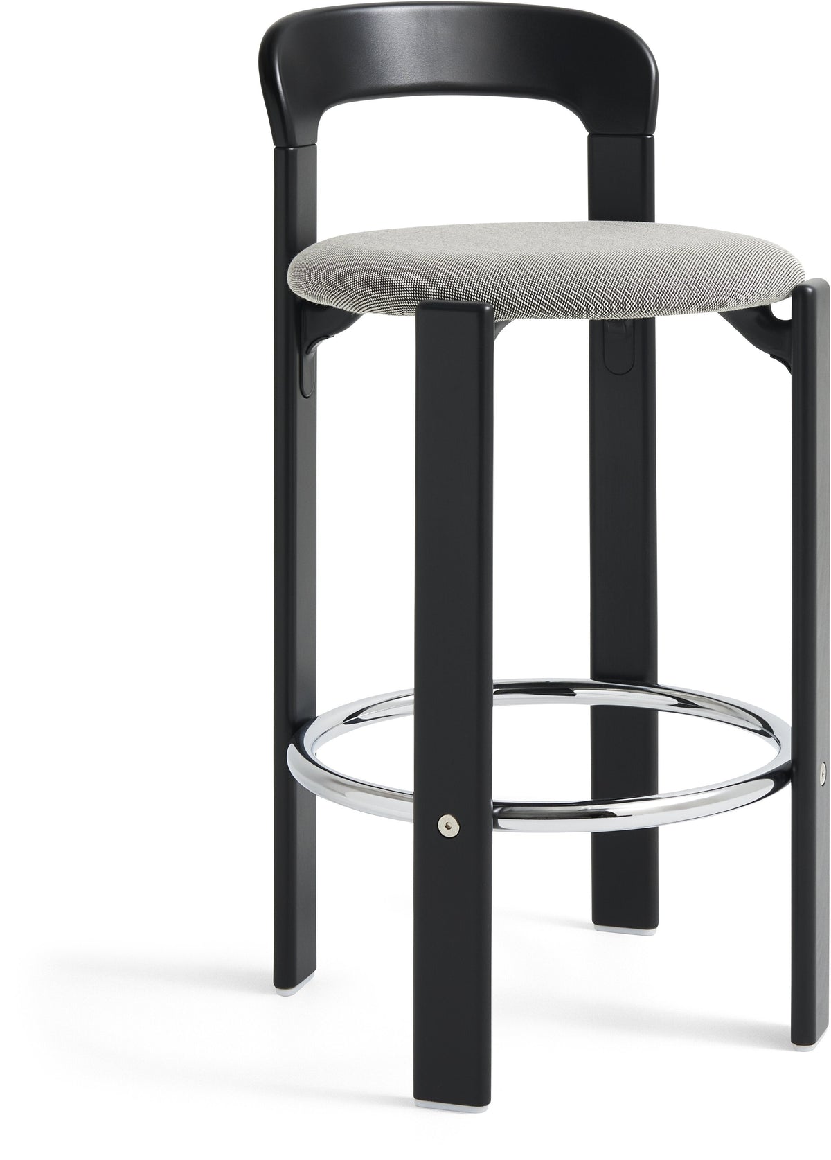 Chaise de bar en hêtre noir et en textile 65cm Rey - Hay