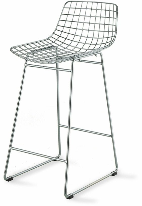 Chaise de bar en métal argent Wire - HKliving - The Cool Republic